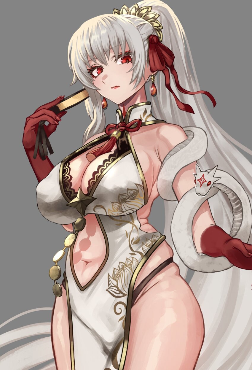 1girl, alternate_hairstyle, animal, belly, belly_chain, body_markings, breasts, colored_skin