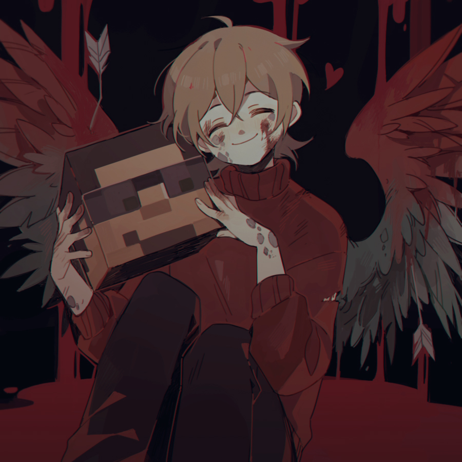 1boy, animification, arrow_(symbol), bird_boy, bird_wings, bishounen, blood, brown_hair