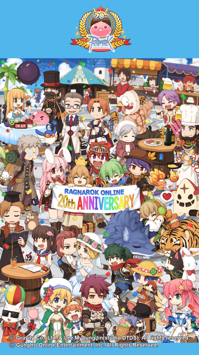 >_<, 6+boys, 6+girls, :3, :d, aerial_fireworks, agni_(ragnarok_online), ahoge