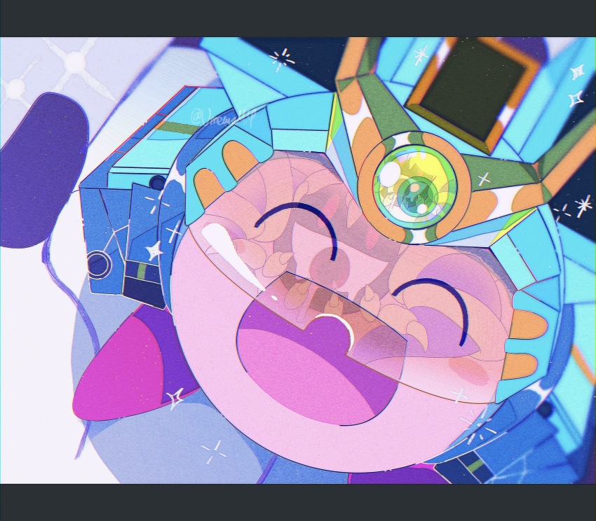 absurdres, blush_stickers, closed_eyes, colored_skin, copy_ability, eye_in_mouth, fukkatsu_no_maya, highres