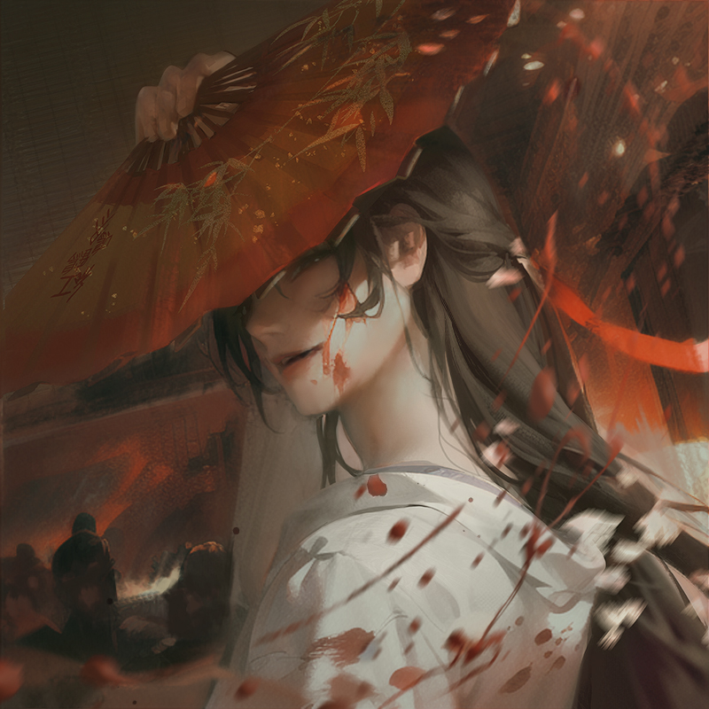 1boy, blood, blood_on_clothes, blood_on_face, blood_splatter, blurry, brown_eyes, brown_hair