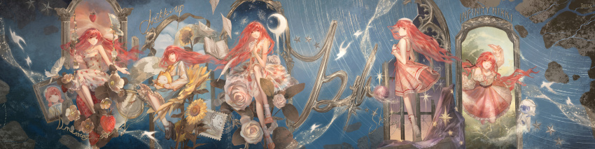 ^_^, absurdres, age_progression, animal, animal_on_lap, argyle_clothes, argyle_dress, arm_up