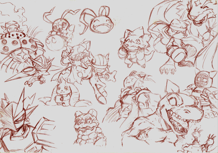 banchostingmon, digimon, digimon_(creature), gammamon, gaogamon, gaomon, goldnumemon, gottsumon