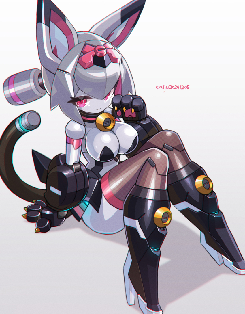 1girl, animal_ears, animal_hands, arm_support, ass, boots, breasts, cat_ears