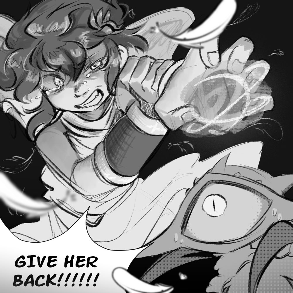 1boy, androgynous, angel, bracer, chaos_kin, clenched_teeth, commentary, desperation