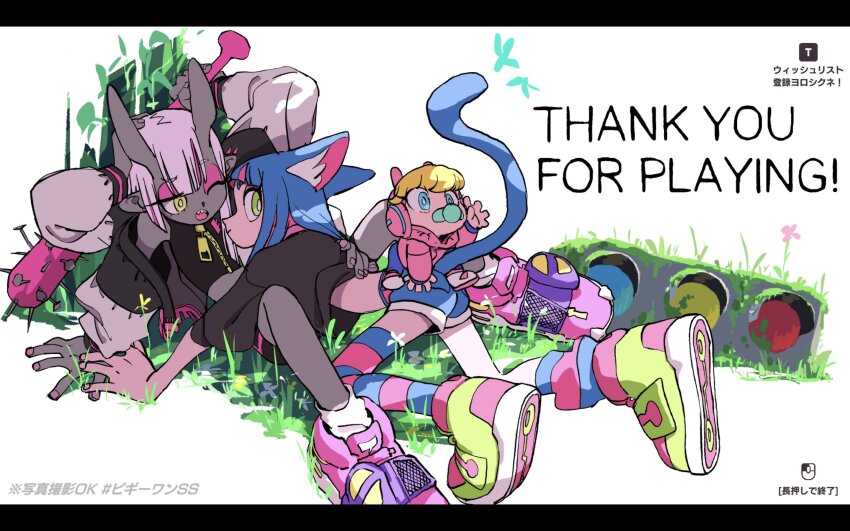 1other, 2girls, animal_ear_fluff, animal_ears, aqua_eyes, ayaka_mitarashi, baby, blonde_hair