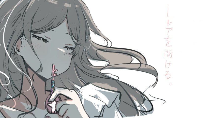 1girl, ansy09080527, bang_dream!, bang_dream!_it's_mygo!!!!!, blush, brown_hair, chinese_commentary, closed_eyes