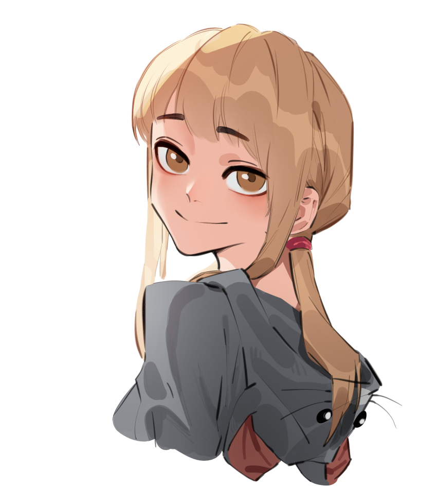 1girl, absurdres, animal_hood, blonde_hair, brown_eyes, closed_mouth, cropped_torso, dingotoad