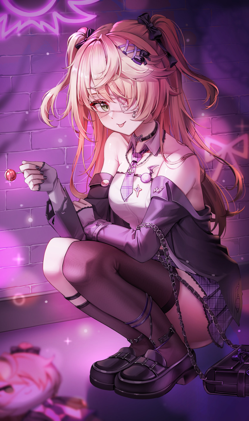 1girl, :p, absurdres, bag, bare_shoulders, black_bag, black_bow, black_bowtie