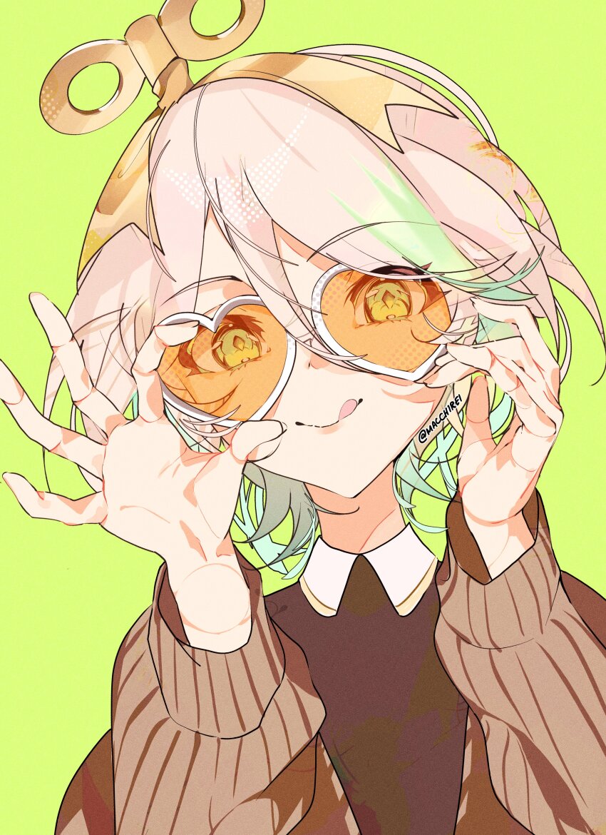 1girl, :q, absurdres, black_shirt, bow, cecilia_immergreen, collar, doll_joints