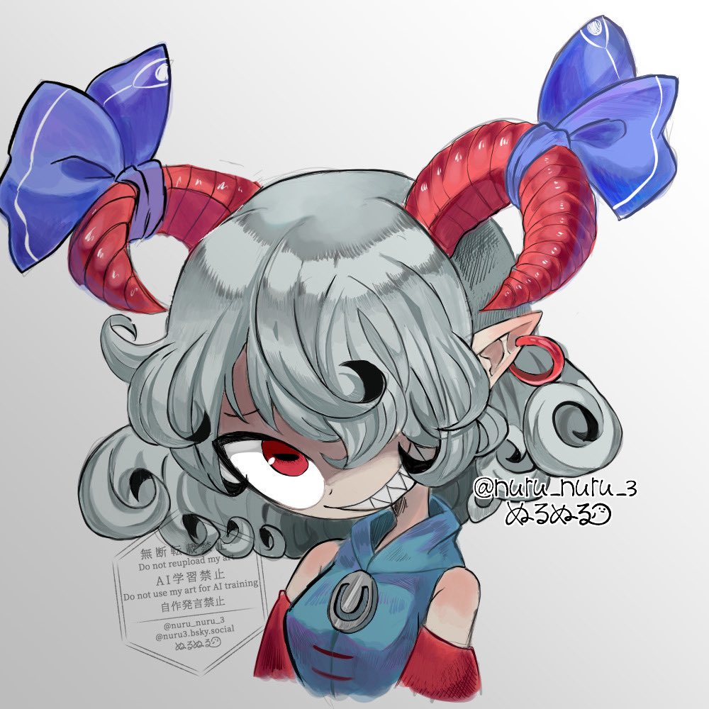 1girl, blue_bow, blue_hoodie, bow, commentary_request, curly_hair, detached_sleeves, earrings