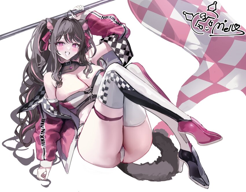 ahoge, animal_ear_fluff, animal_ears, artist_name, ass, bare_shoulders, bell, black_collar