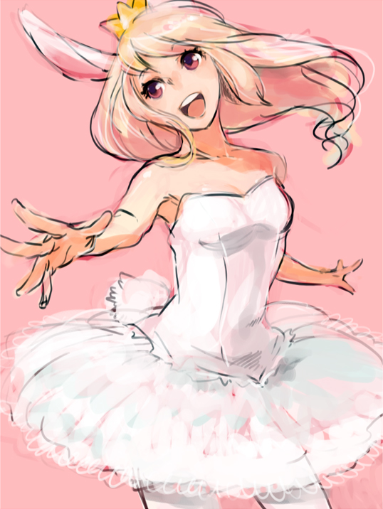 1girl, ac_japan, aisatsu_no_mahou, animal_ears, arigato_usagi, bad_id, bad_pixiv_id, bare_shoulders