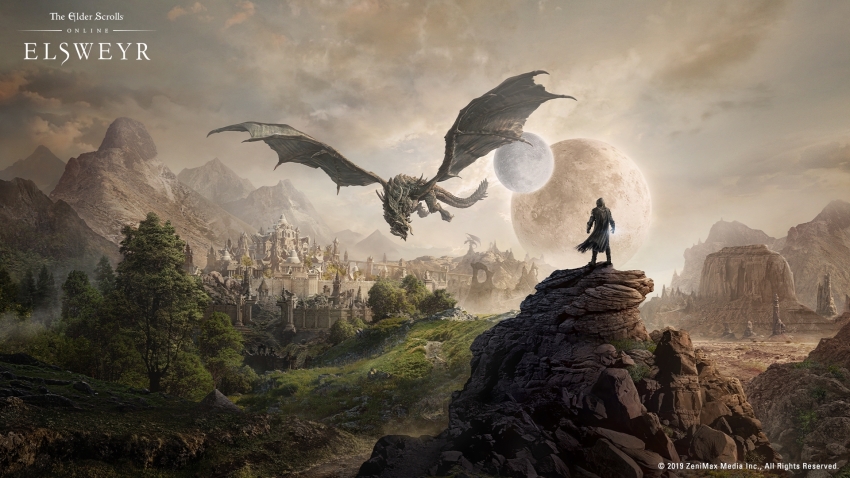 1boy, black_coat, cloud, coat, copyright_name, dragon, english_text, full_moon