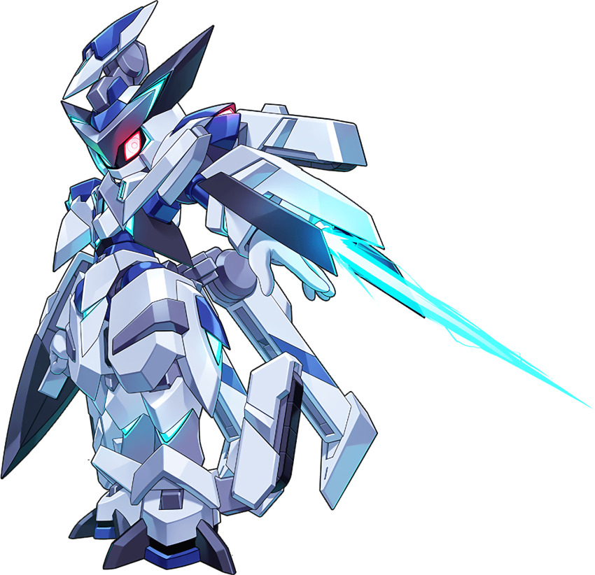 1boy, arm_blade, arm_cannon, armor, commentary_request, cross_messiah, full_body, green_eyes