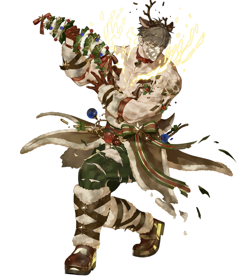 1boy, deer_boy, eikthyrnir_(fire_emblem), eikthyrnir_(fire_emblem)_(winter), eikthyrnir_(winter)_(fire_emblem), fire_emblem, fire_emblem_heroes, highres, nintendo, non-web_source, official_alternate_costume, official_art, solo