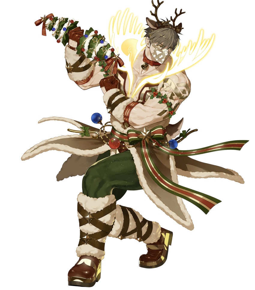 1boy, deer_boy, eikthyrnir_(fire_emblem), eikthyrnir_(fire_emblem)_(winter), eikthyrnir_(winter)_(fire_emblem), fire_emblem, fire_emblem_heroes, highres, nintendo, non-web_source, official_alternate_costume, official_art, solo