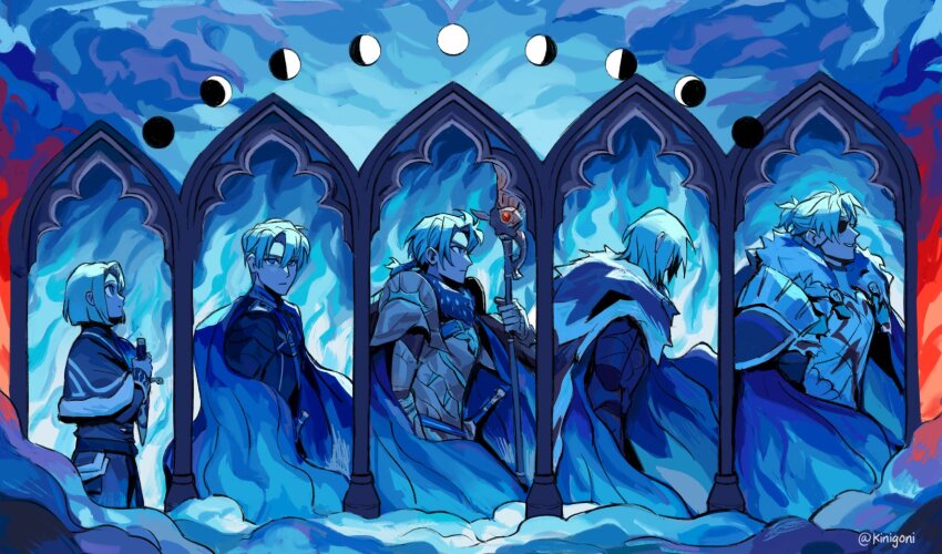 areadbhar_(fire_emblem), arm_up, armor, belt_buckle, blue_theme, breastplate, buckle, cape