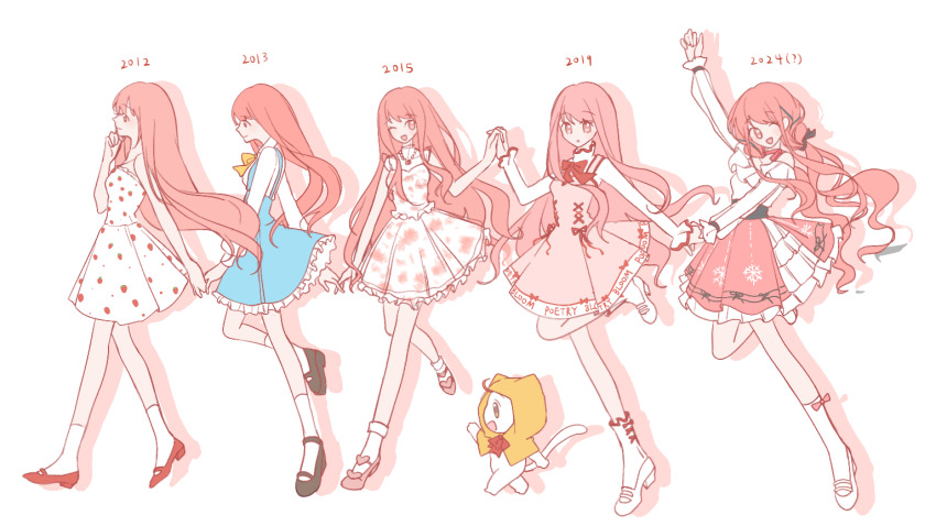 2012, 2013, 2015, 2019, 2024, 5girls, :o, ?