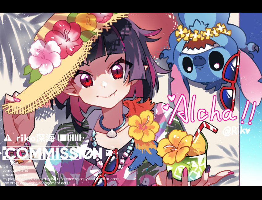 1boy, :>, adjusting_clothes, adjusting_headwear, artist_name, black_hair, black_shirt, blue_fur