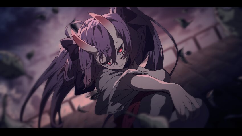 1girl, ahoge, crossed_arms, demon_horns, hasunohato, highres, horns, indie_virtual_youtuber