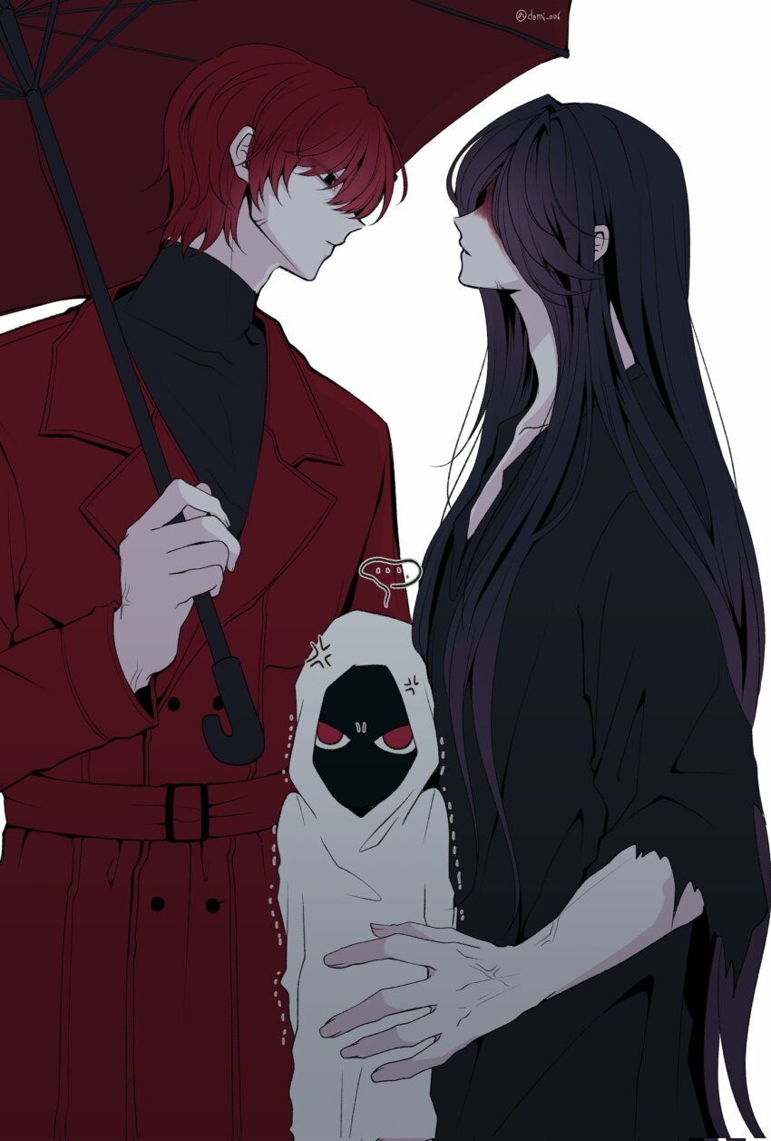 ..., 1girl, 2boys, black_eyes, black_hair, black_kimono, blood, blood_on_face