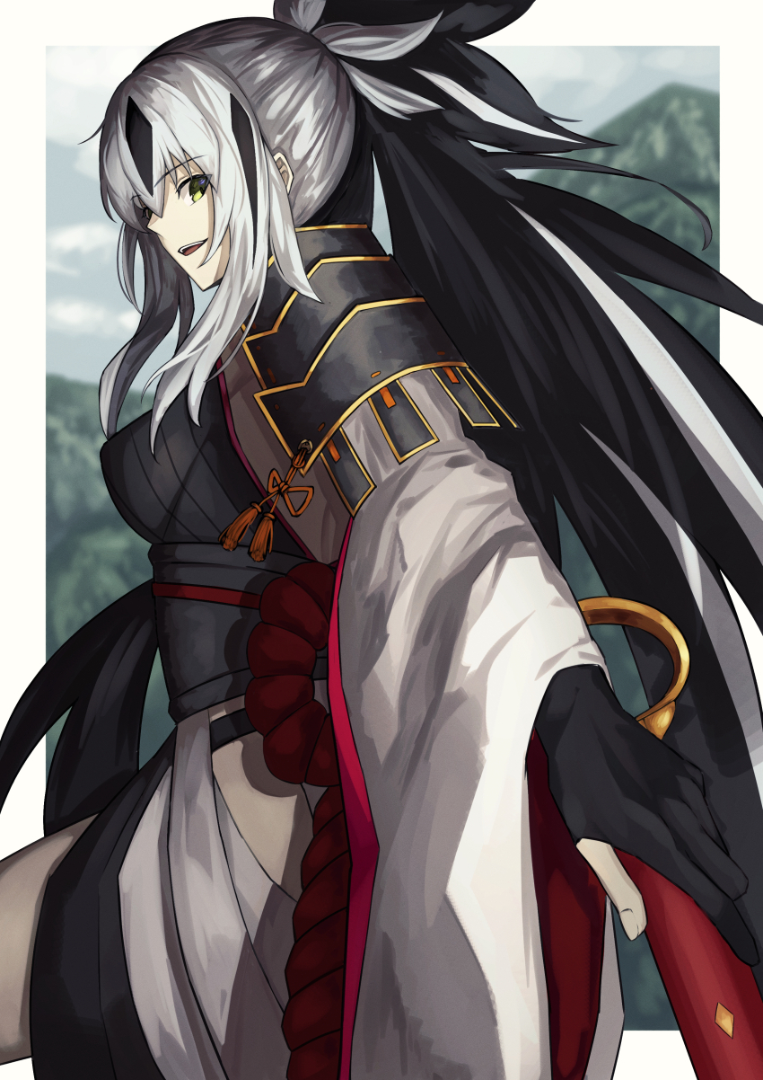 1girl, absurdres, armor, black_hair, commentary_request, fate/grand_order, fate_(series), hair_between_eyes