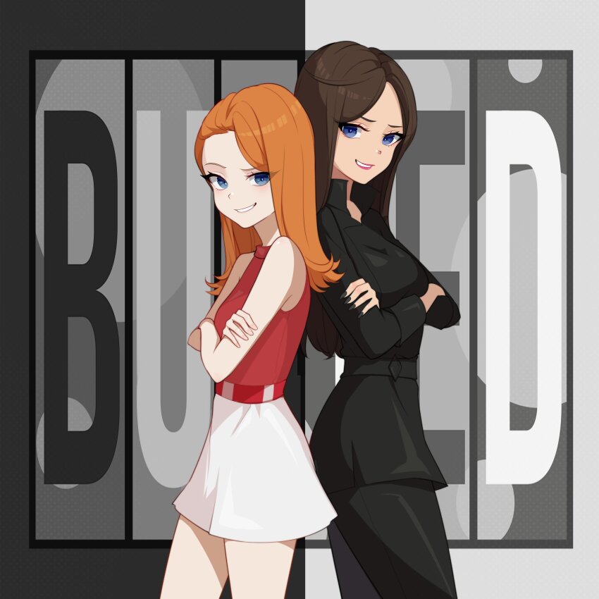 absurdres, animification, belt, blue_eyes, breasts, brown_hair, candace_flynn, commentary