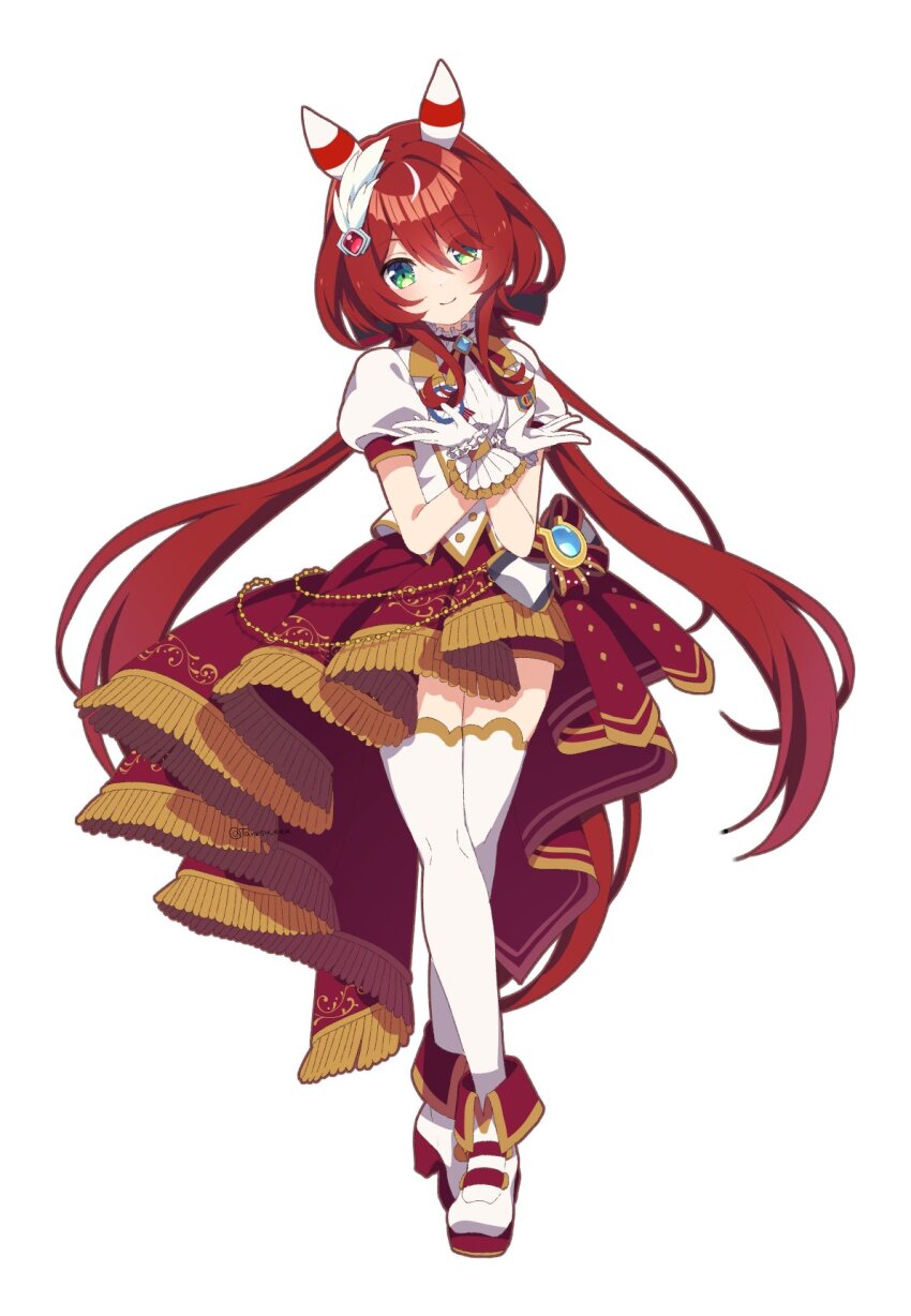 1girl, animal_ears, ear_covers, gloves, green_eyes, hair_between_eyes, hair_ornament, highres