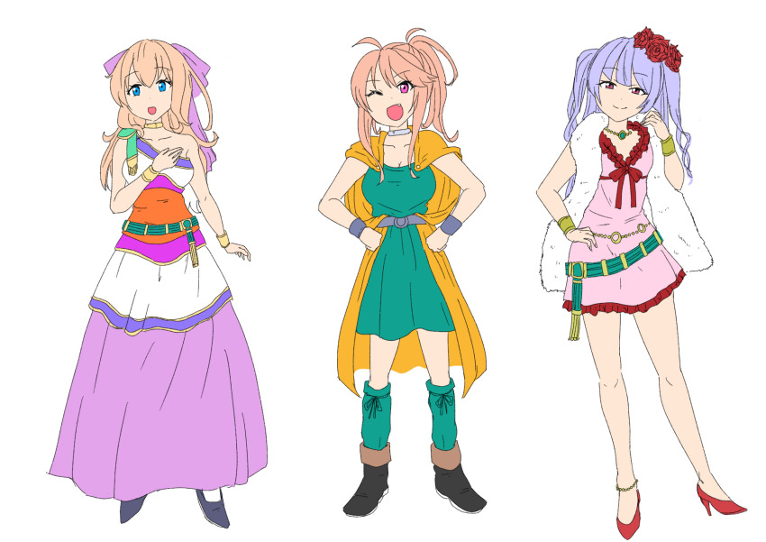 3girls, achilles_(azur_lane), ajax_(azur_lane), azur_lane, bianca_(dq5), bianca_(dq5)_(cosplay), commission, cosplay