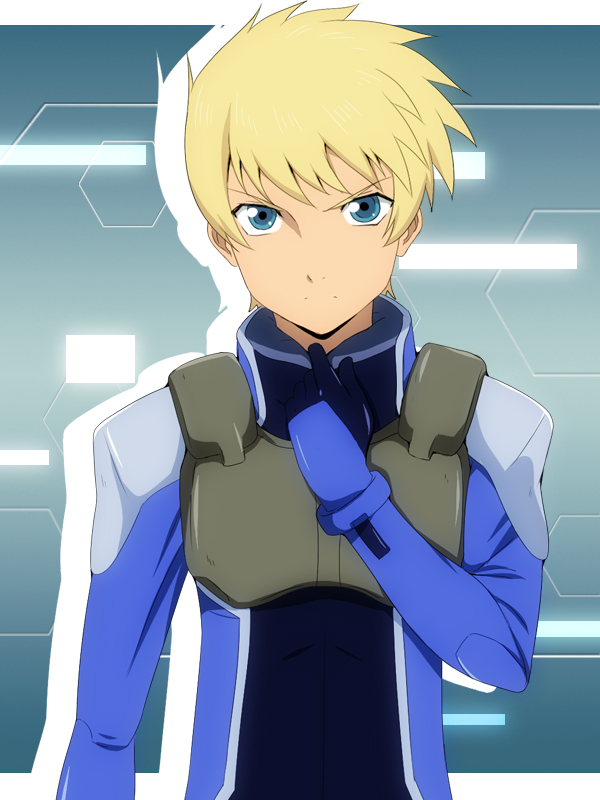 1boy, blonde_hair, blue_eyes, cosplay, flynn_scifo, gundam, gundam_00, ikari_manatsu