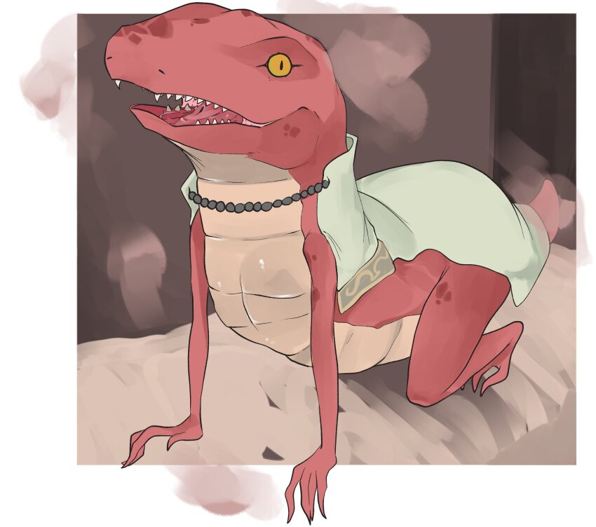 1girl, all_fours, cape, commentary, elden_ring, english_commentary, full_body, furry