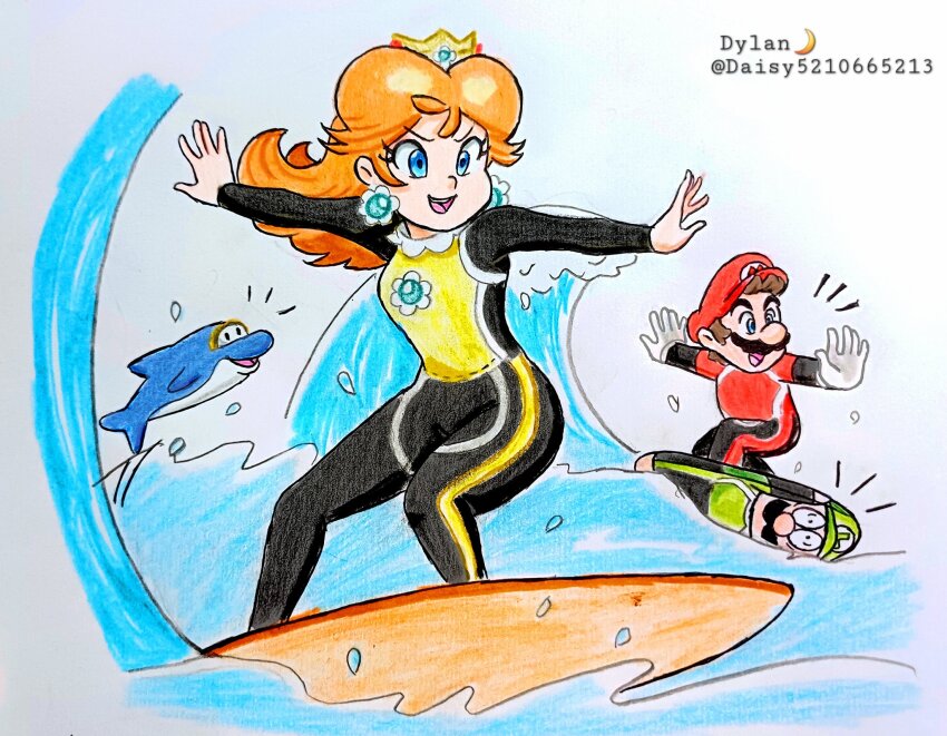 1boy, 1girl, artist_name, blue_eyes, breasts, brooch, brown_hair, crown