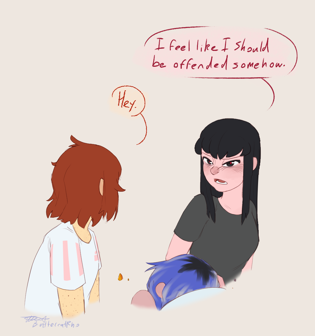 3girls, ahoge, bad_link, bad_tumblr_link, black_hair, blue_hair, blush, breasts