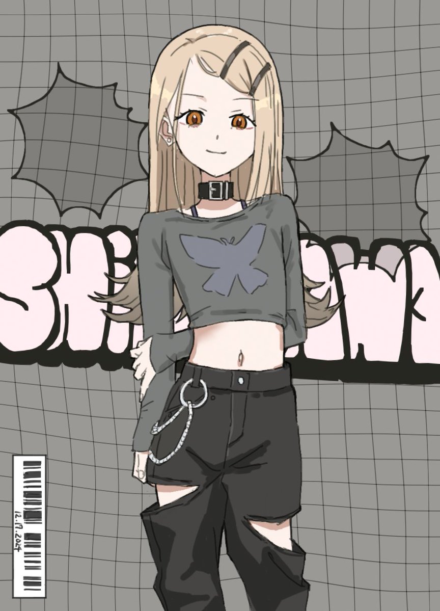 1girl, blonde_hair, chain, choker, colored_eyelashes, earrings, gakuen_idolmaster, hair_ornament