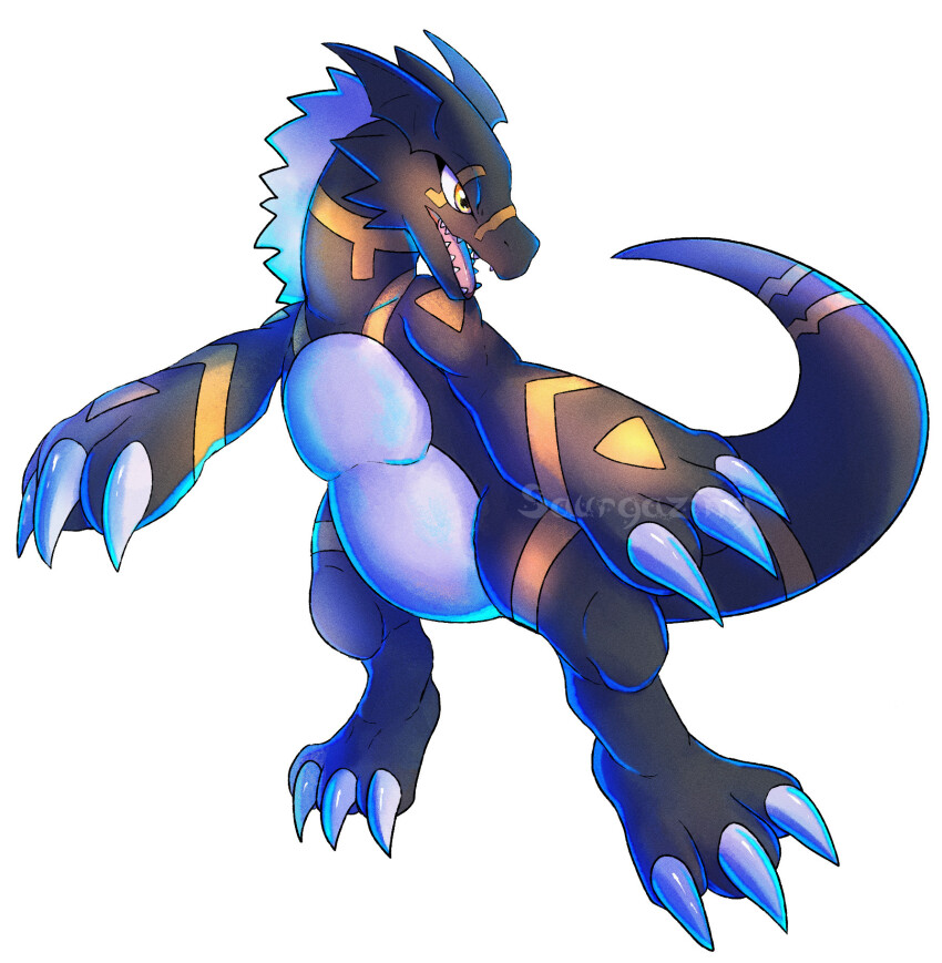 blackguilmon, digimon, digimon_(creature), guilmon, guilmon_x-antibody, highres, oridigi, original