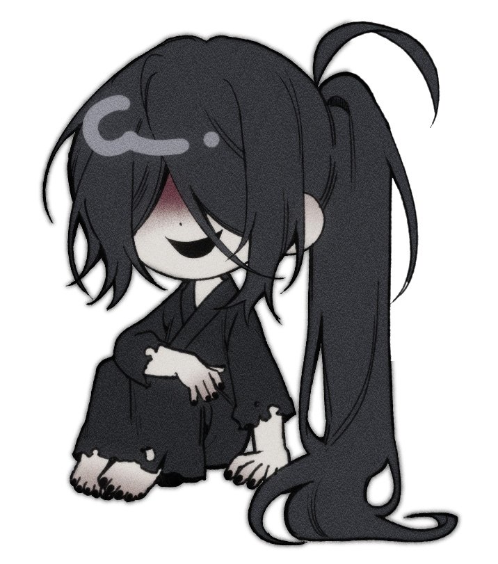 1boy, alternate_hairstyle, bisu_(hw3op), black_hair, black_kimono, black_nails, blood, blood_on_face