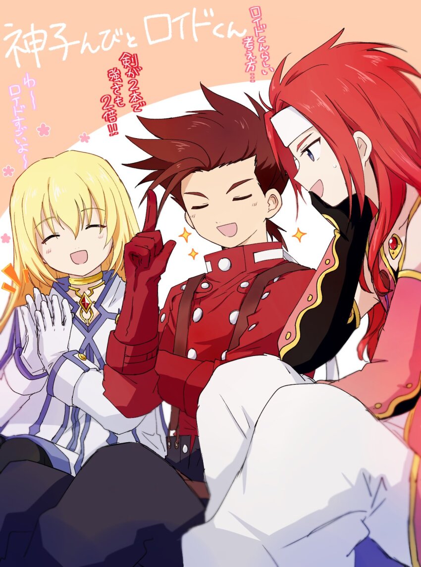 1girl, black_shirt, blonde_hair, blue_eyes, brown_eyes, brown_hair, colette_brunel, dress