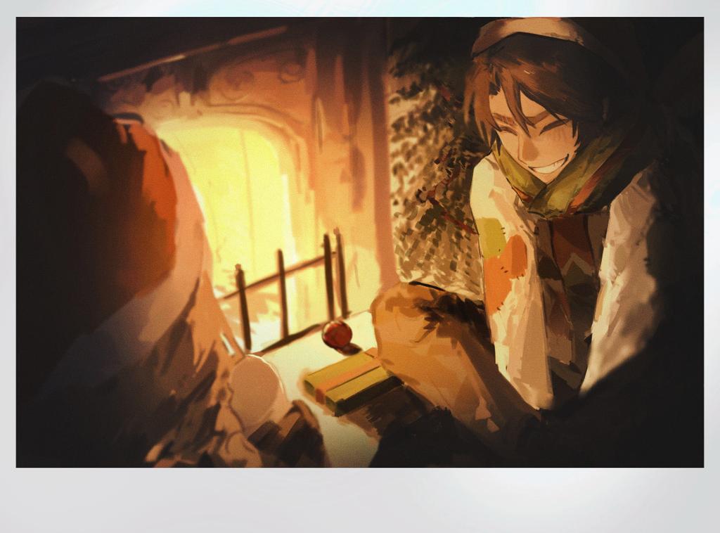 1boy, 1girl, black_pants, blush, brown_hair, catherine_(project_moon), closed_eyes, e.g.o_(project_moon)