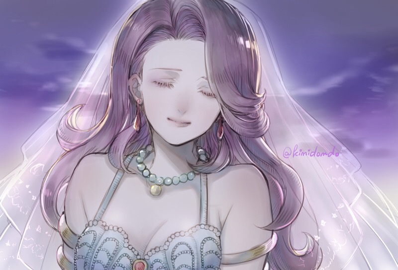 1girl, armlet, bare_shoulders, bra, breasts, bridal_veil, bride, cleavage