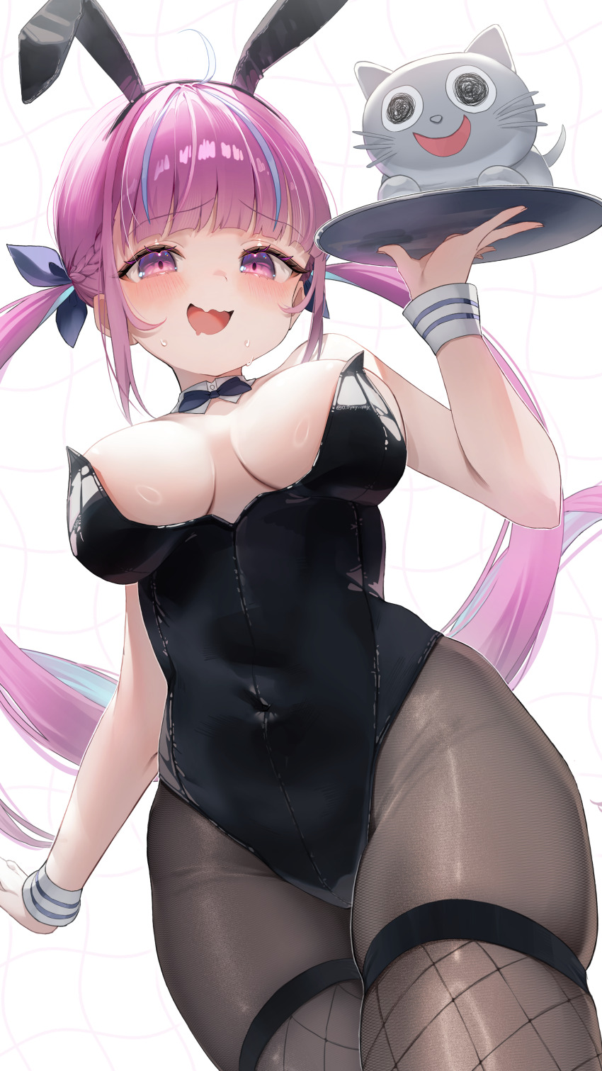 00s1g00, 1girl, absurdres, ahoge, alternate_costume, animal_ears, bare_shoulders, black_bow