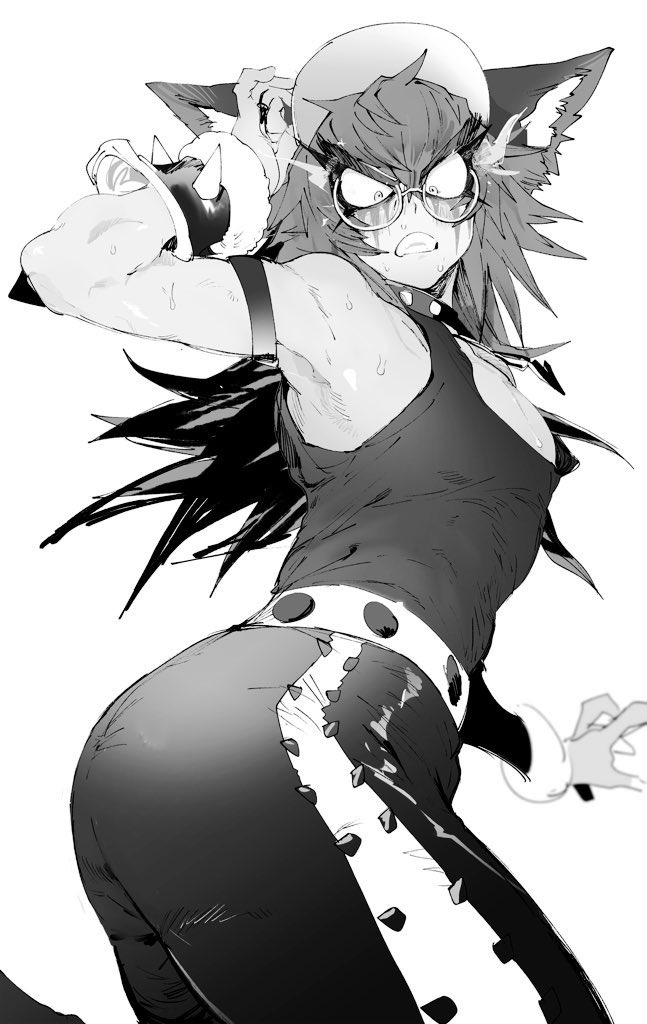 1boy, adjusting_clothes, adjusting_headwear, animal_ears, ass, blush, bracelet, newsboy_cap