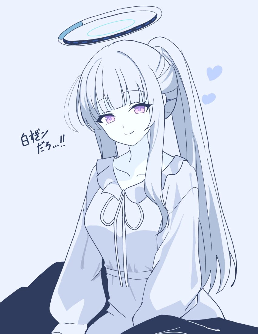 1girl, blue_archive, collarbone, halo, heart, highres, long_hair, mechanical_halo