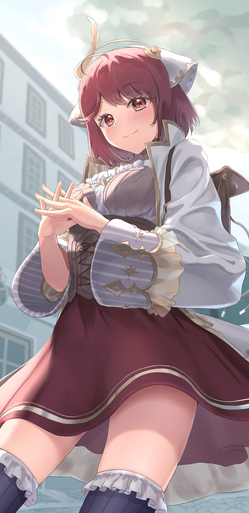 1girl, absurdres, atelier_(series), atelier_lydie_&amp;_suelle, atyao-299, backpack, bag, black_thighhighs