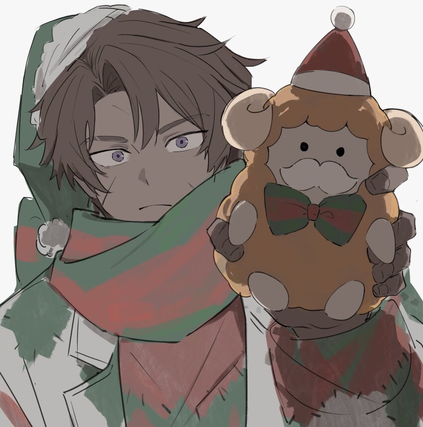 1boy, absurdres, backlighting, bow, bowtie, brown_hair, dark-skinned_male, dark_skin