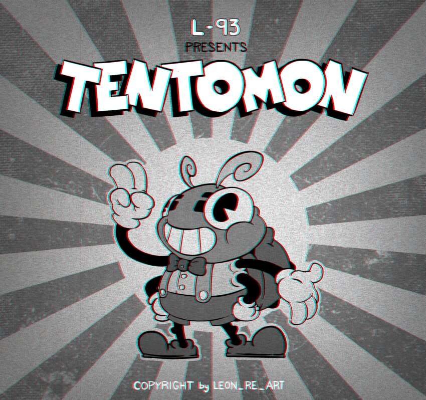 antennae, bug, claws, digimon, digimon_(creature), exoskeleton, highres, rubber_hose, spikes, tentomon