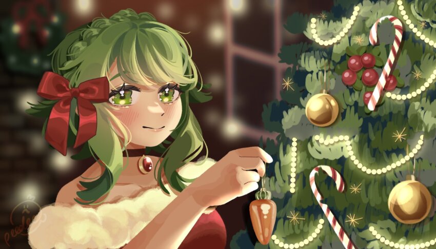 1girl, black_choker, blurry, blurry_background, blush, braid, candy, candy_cane