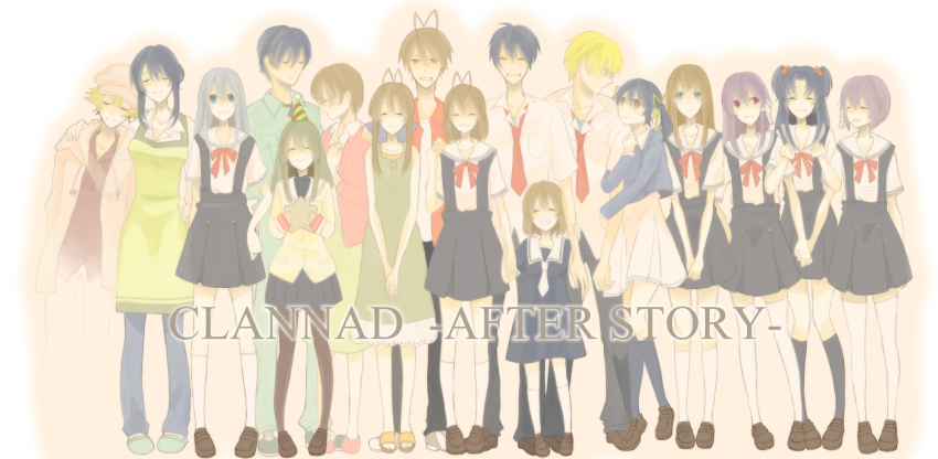 00s, 5boys, 6+girls, apron, bad_id, bad_pixiv_id, chiri_(ch!), clannad