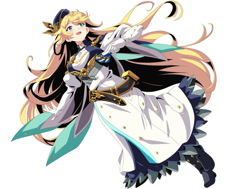 1girl, absurdres, aqua_eyes, belt, blonde_hair, boots, card, deck_of_cards