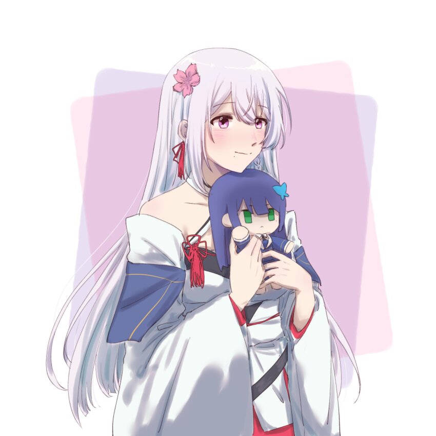 1girl, assault_lily, bare_shoulders, bing_bushi_ganmao_ling_z, blush, braid, breasts, character_doll